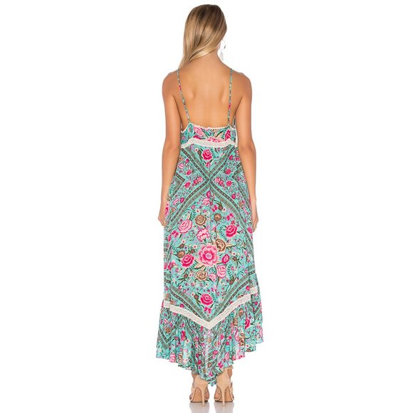 Spell Teal and Pink Floral Midi Dress ***Coming soon*** - Picture 7 of 16